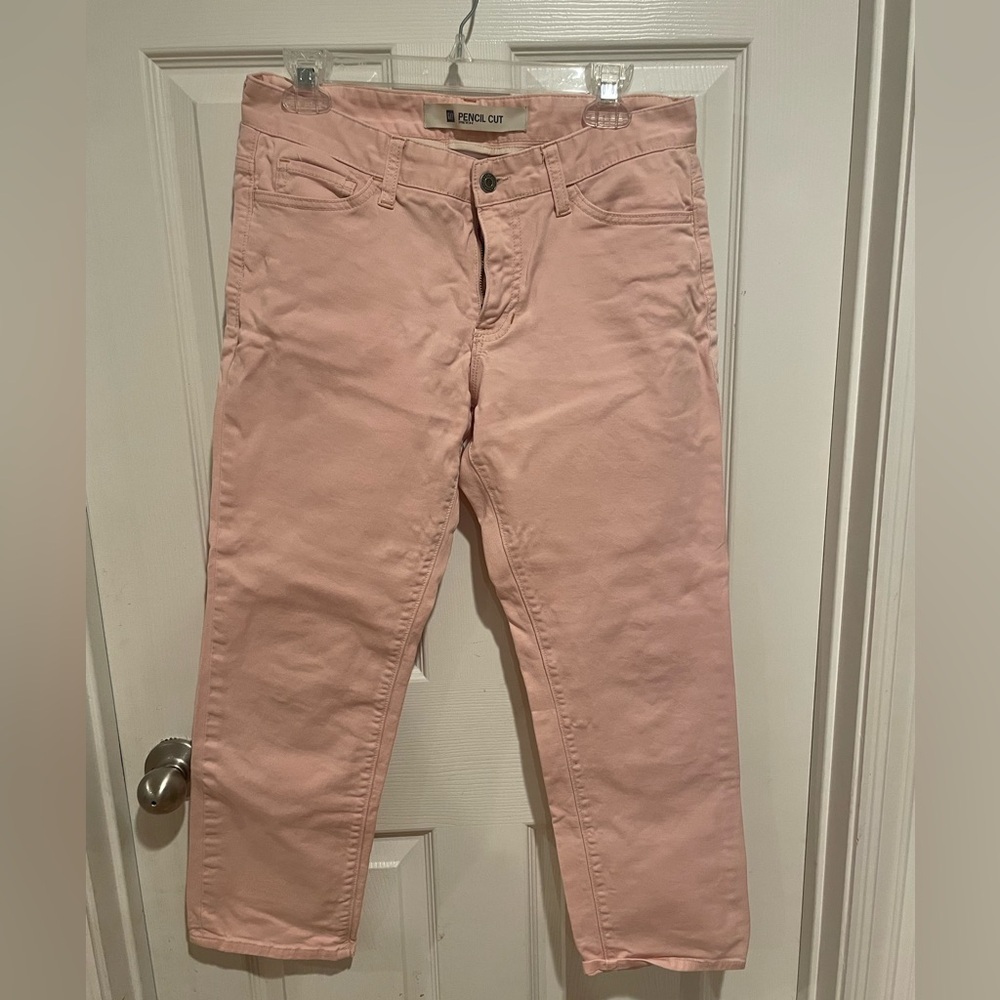Gap 1969 Pencil Cut Stretch Womens Comfort 5 Pocket Design Jeans Pale Pink‎ Sz 8